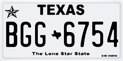TX license plate BGG6754