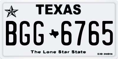TX license plate BGG6765