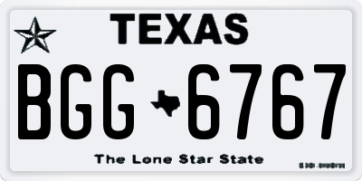 TX license plate BGG6767