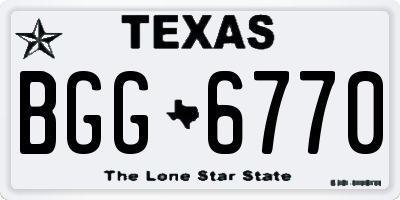TX license plate BGG6770