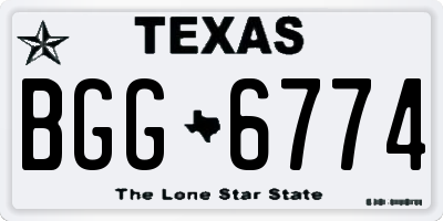 TX license plate BGG6774