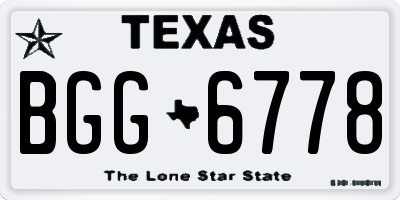 TX license plate BGG6778