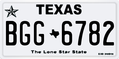 TX license plate BGG6782