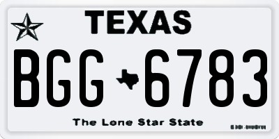 TX license plate BGG6783