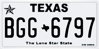 TX license plate BGG6797