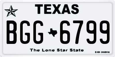 TX license plate BGG6799