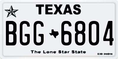 TX license plate BGG6804