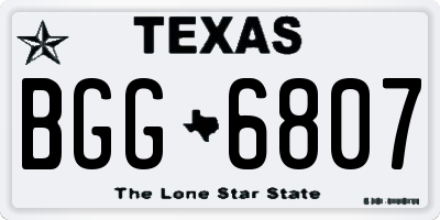TX license plate BGG6807