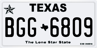 TX license plate BGG6809