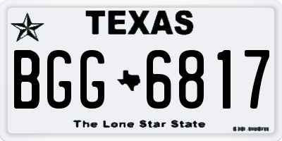 TX license plate BGG6817