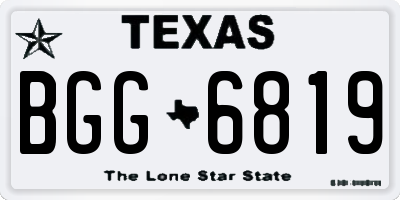 TX license plate BGG6819