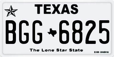 TX license plate BGG6825