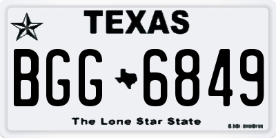 TX license plate BGG6849