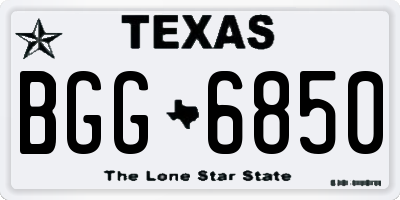 TX license plate BGG6850