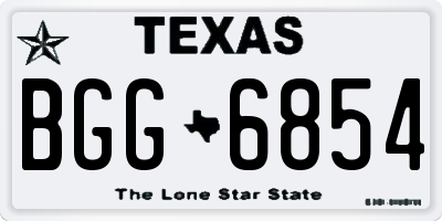 TX license plate BGG6854