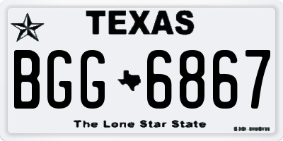 TX license plate BGG6867