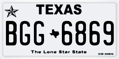 TX license plate BGG6869