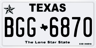 TX license plate BGG6870