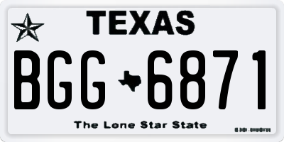 TX license plate BGG6871