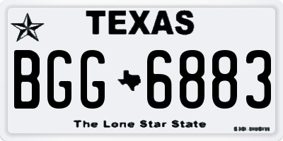 TX license plate BGG6883