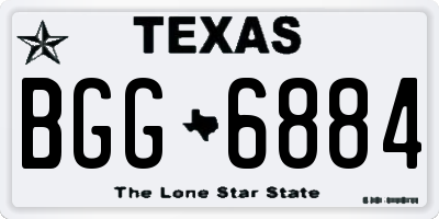 TX license plate BGG6884