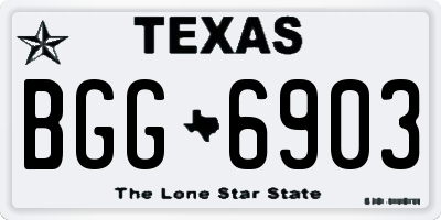 TX license plate BGG6903