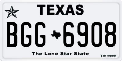 TX license plate BGG6908