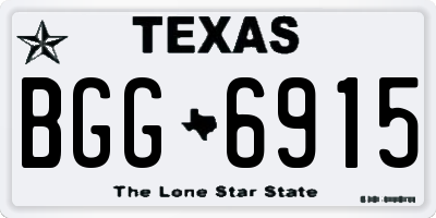 TX license plate BGG6915