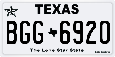 TX license plate BGG6920