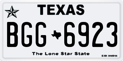 TX license plate BGG6923