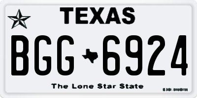 TX license plate BGG6924