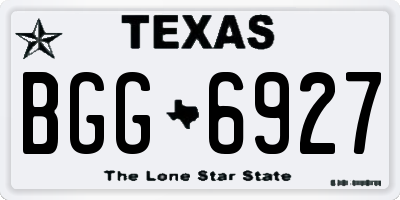 TX license plate BGG6927