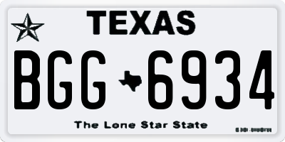 TX license plate BGG6934