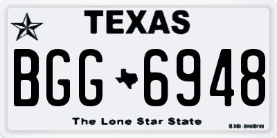 TX license plate BGG6948
