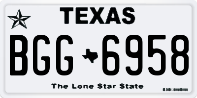 TX license plate BGG6958