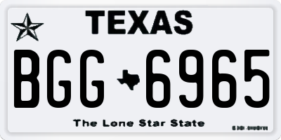 TX license plate BGG6965
