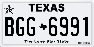 TX license plate BGG6991