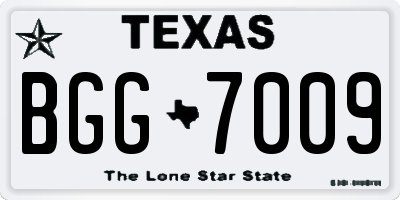 TX license plate BGG7009