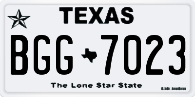 TX license plate BGG7023