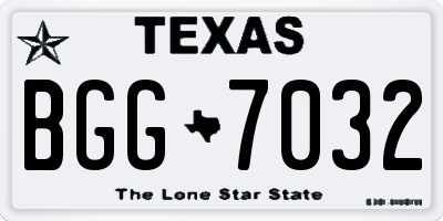 TX license plate BGG7032