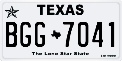 TX license plate BGG7041