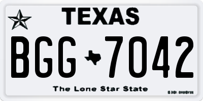 TX license plate BGG7042