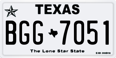 TX license plate BGG7051
