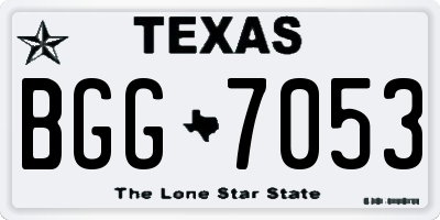 TX license plate BGG7053