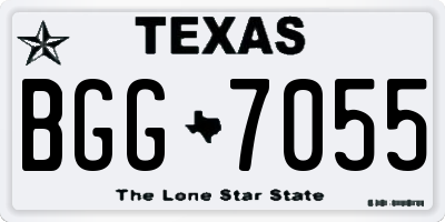 TX license plate BGG7055