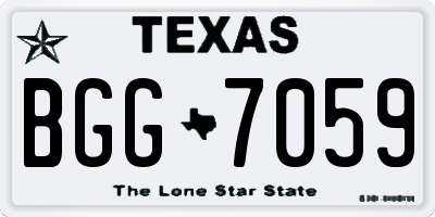TX license plate BGG7059