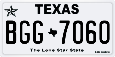 TX license plate BGG7060