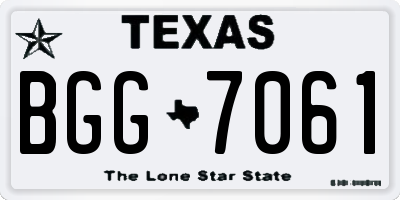 TX license plate BGG7061