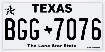 TX license plate BGG7076