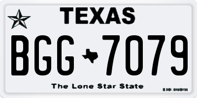 TX license plate BGG7079